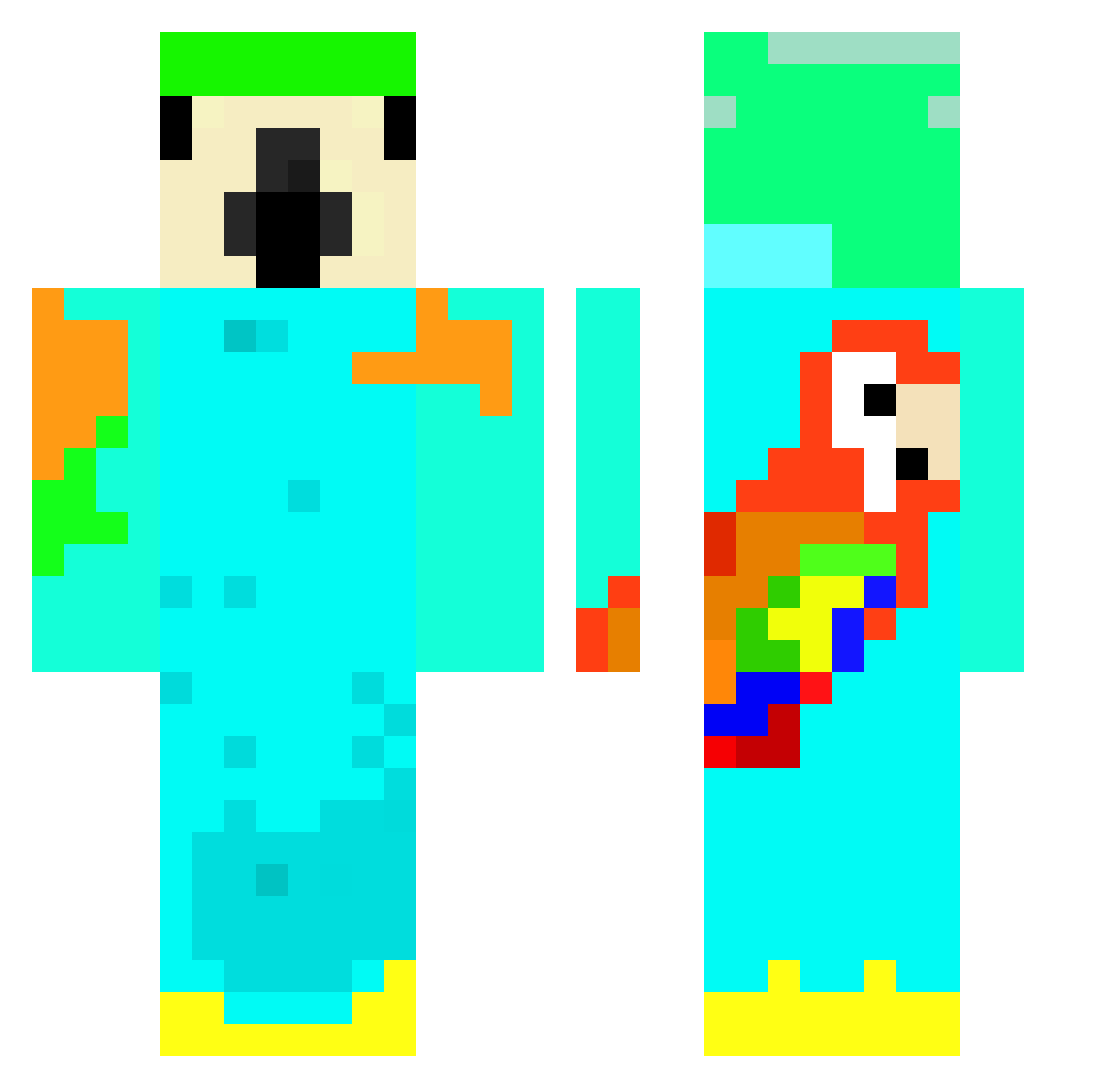 DefaultPlayer1 Minecraft skin, front and back view