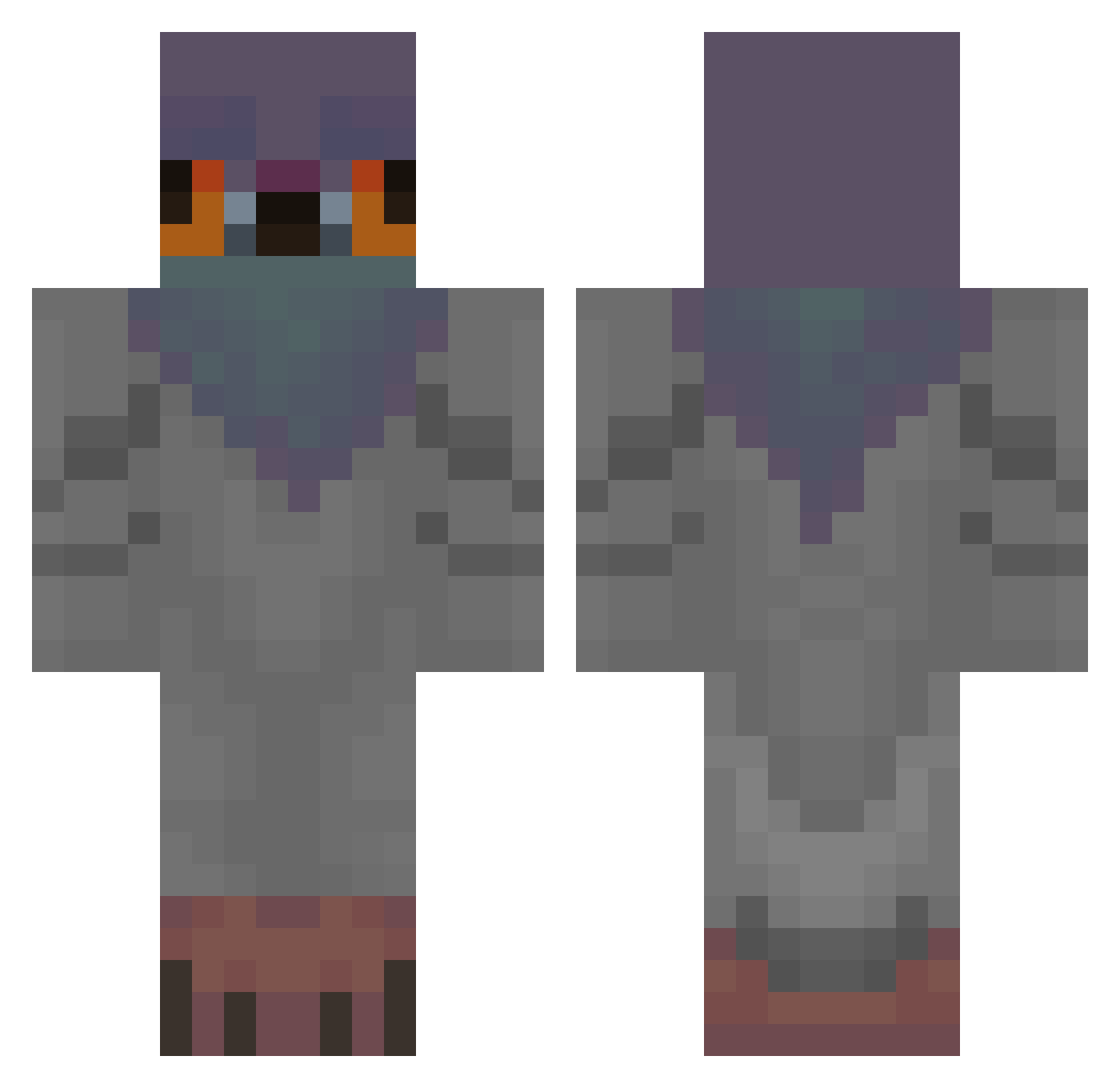 popcatisthebeast Minecraft skin, front and back view