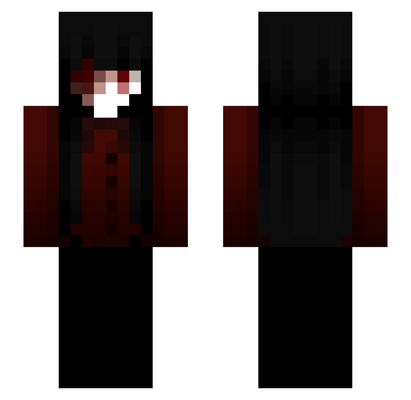travicl Minecraft skin, front and back view