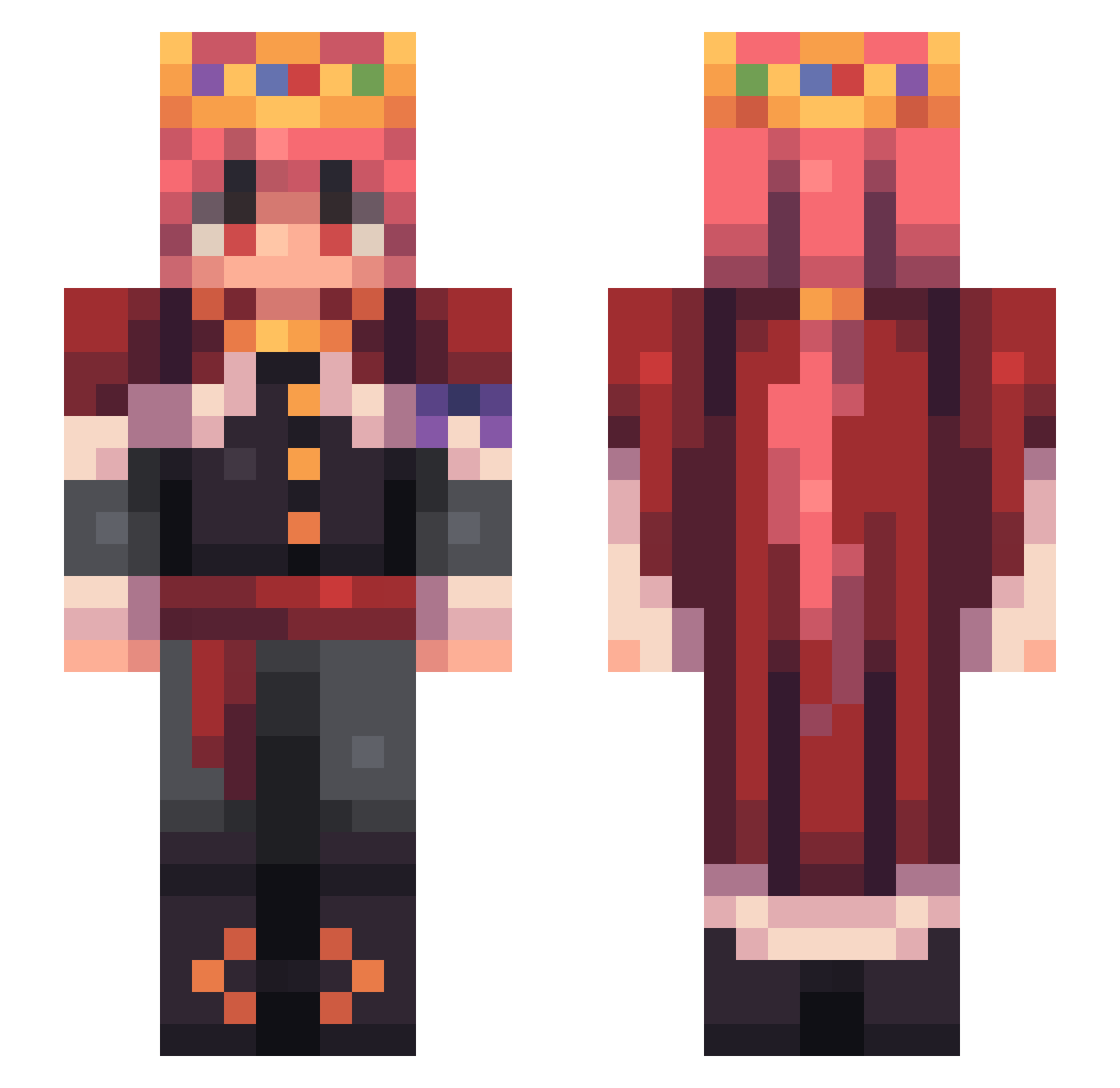 Rin5743 Minecraft skin, front and back view