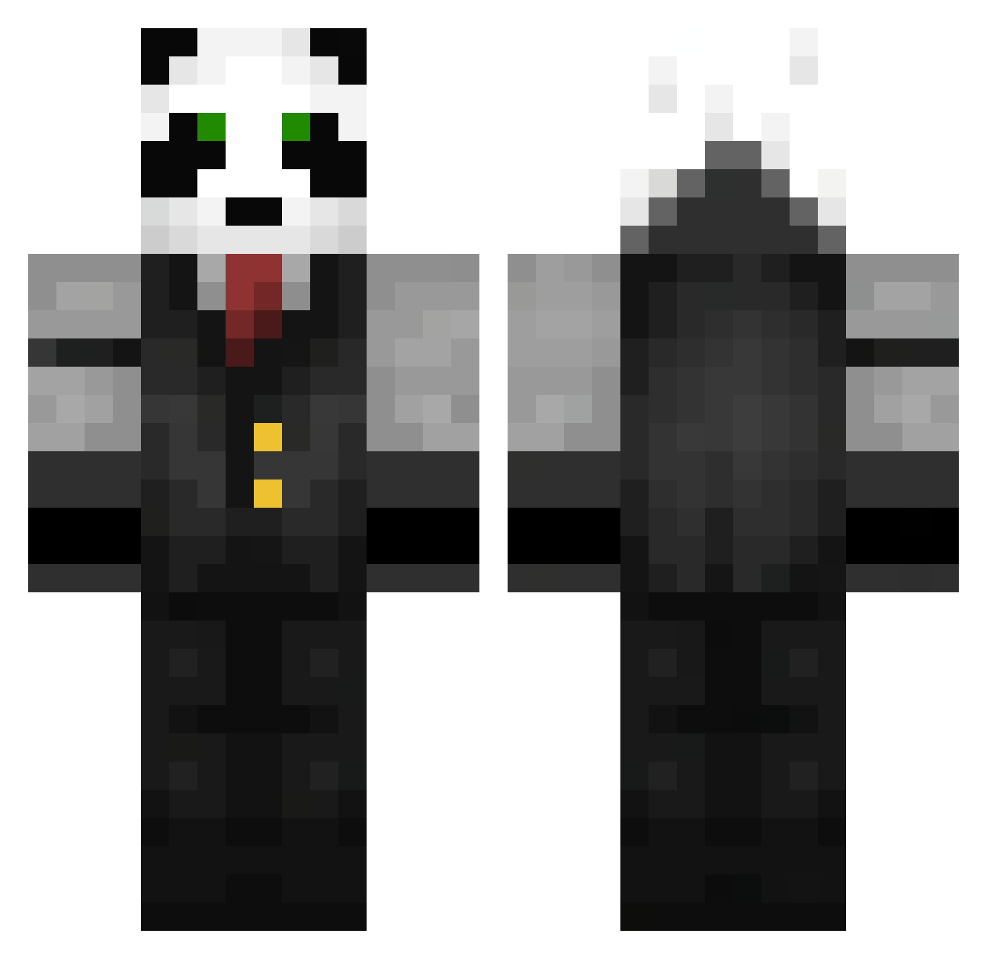 Sinomm Minecraft skin, front and back view