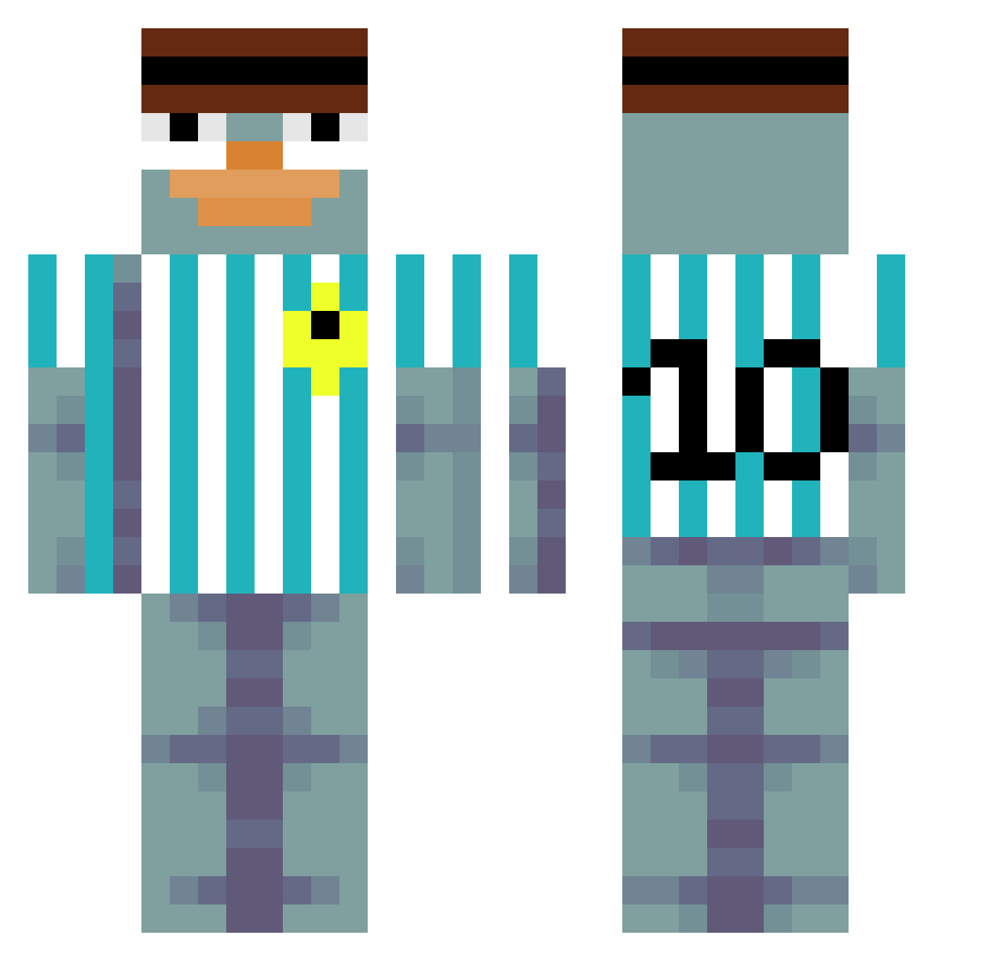 MYKETOWERS2026 Minecraft skin, front and back view