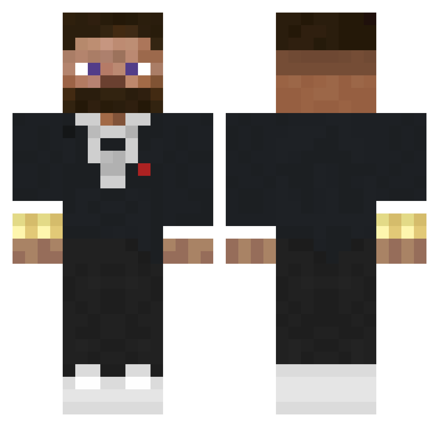 Roulio Minecraft skin, front and back view
