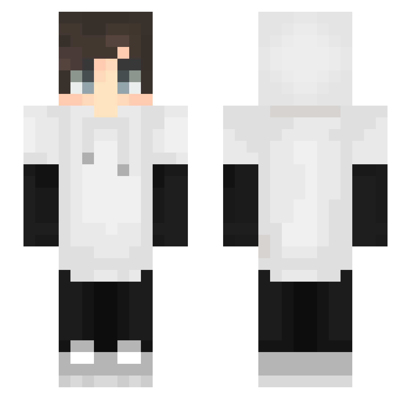 Psenix Minecraft skin, front and back view