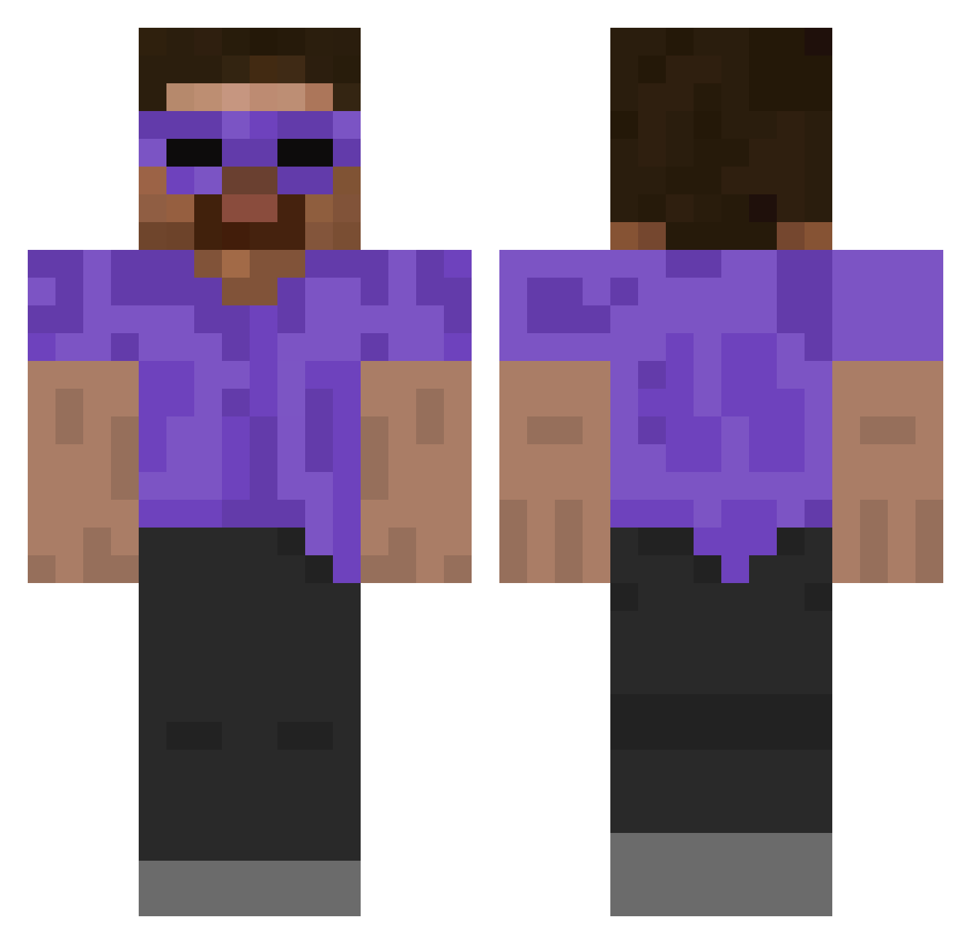 StAce_1 Minecraft skin, front and back view
