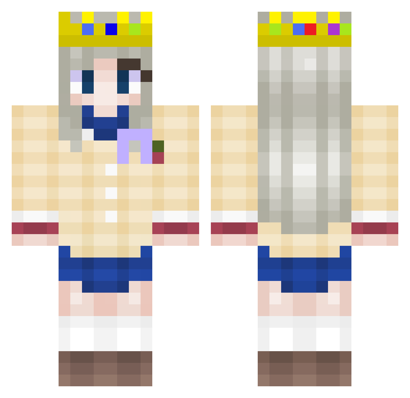 Tomoyoo Minecraft skin, front and back view
