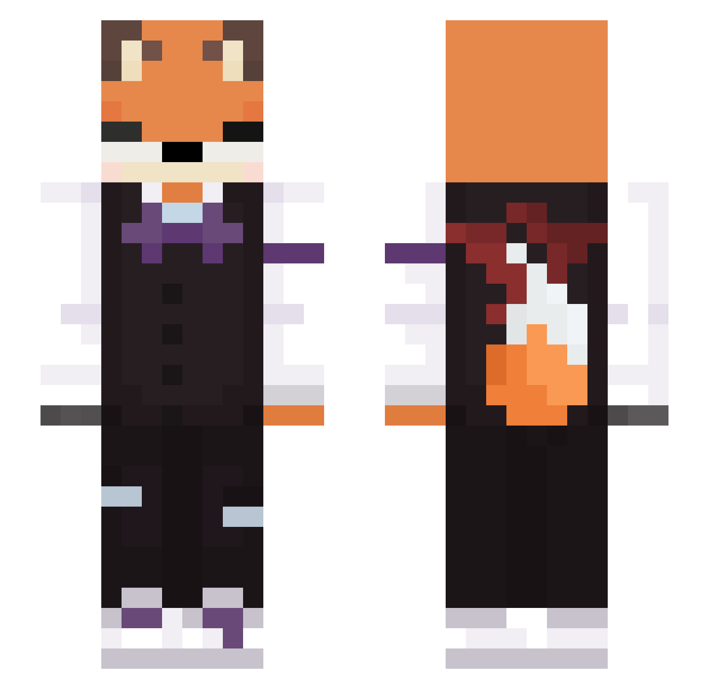 hatilie Minecraft skin, front and back view
