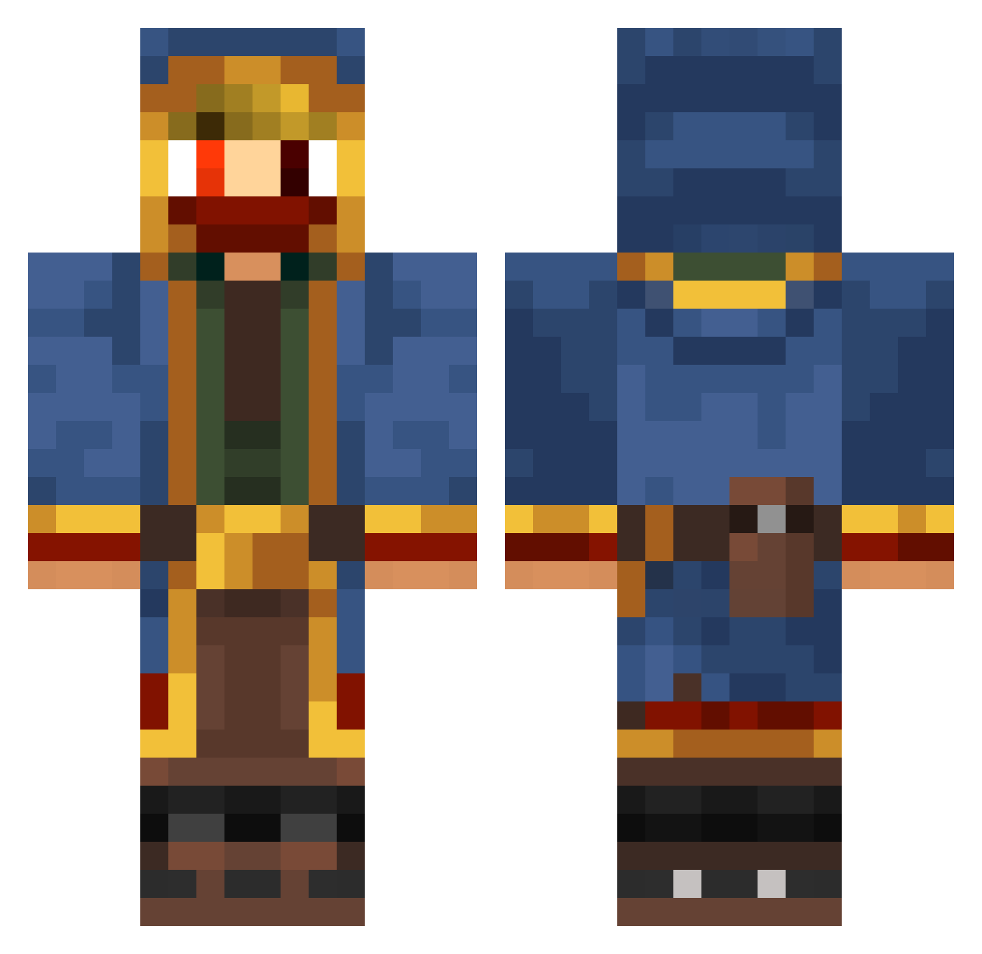 baksomicin Minecraft skin, front and back view