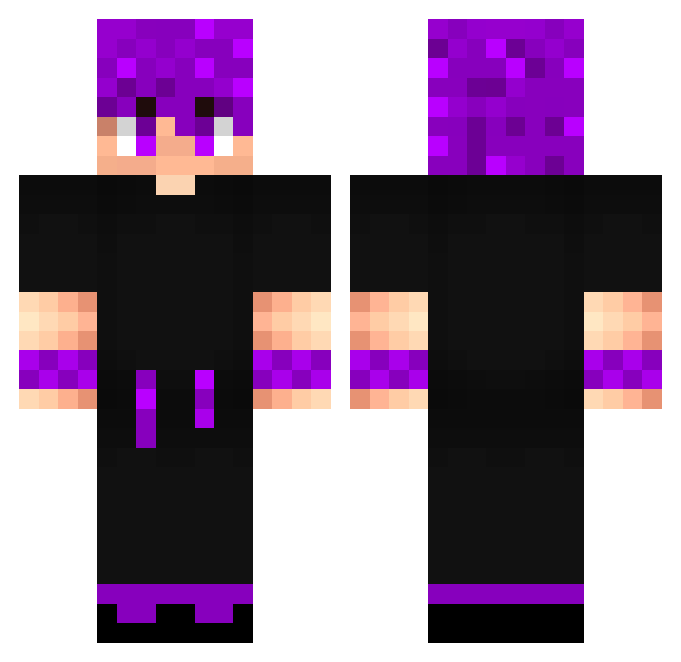 Virose Minecraft skin, front and back view