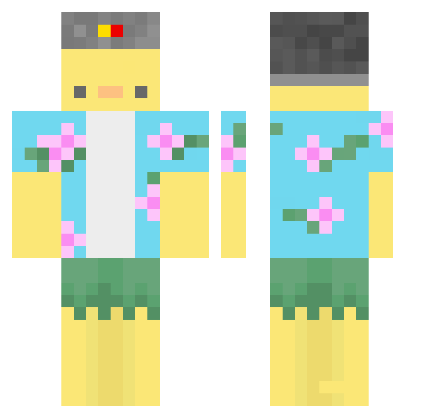 S3KER0 Minecraft skin, front and back view