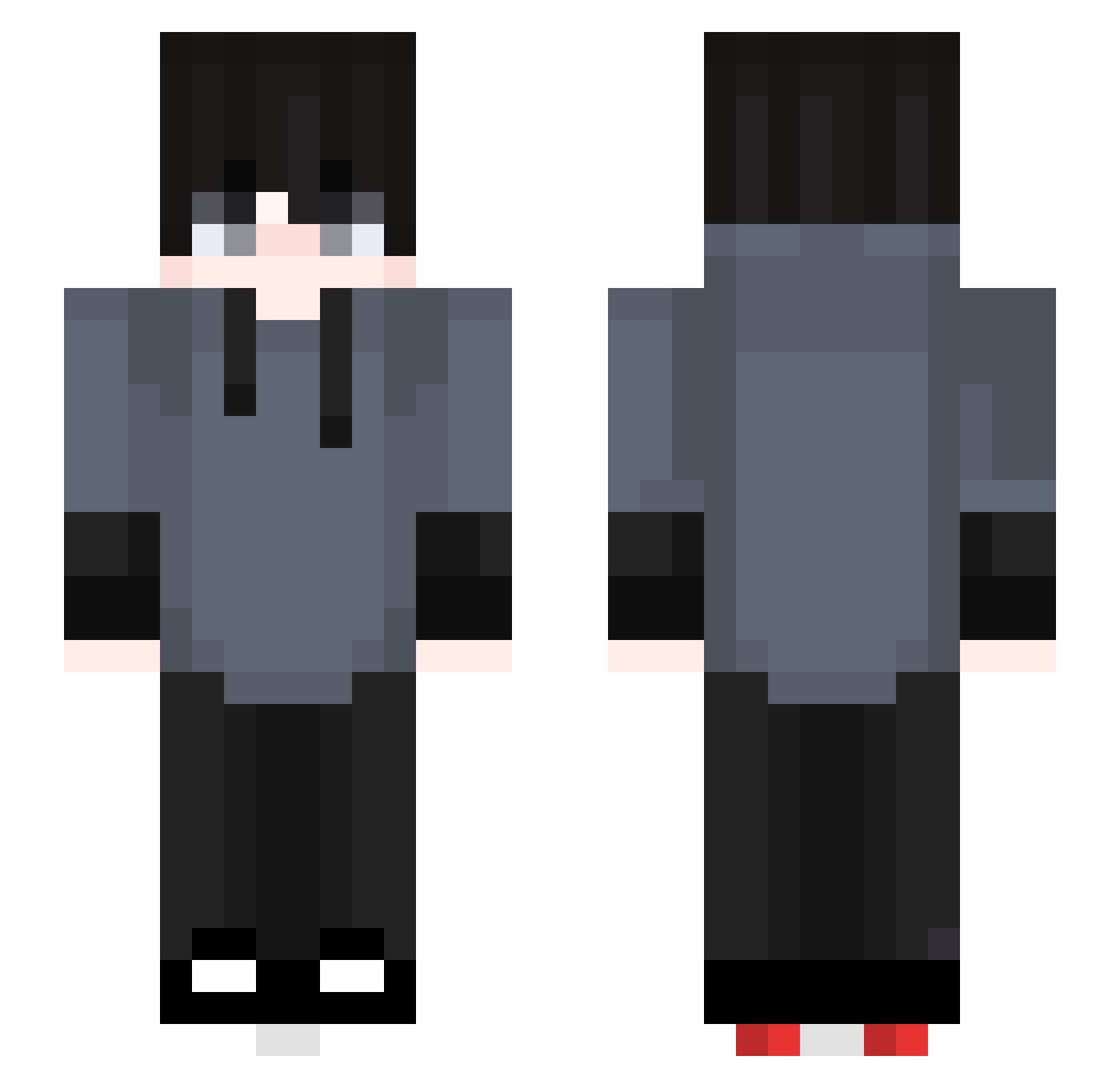 UnliqetName Minecraft skin, front and back view