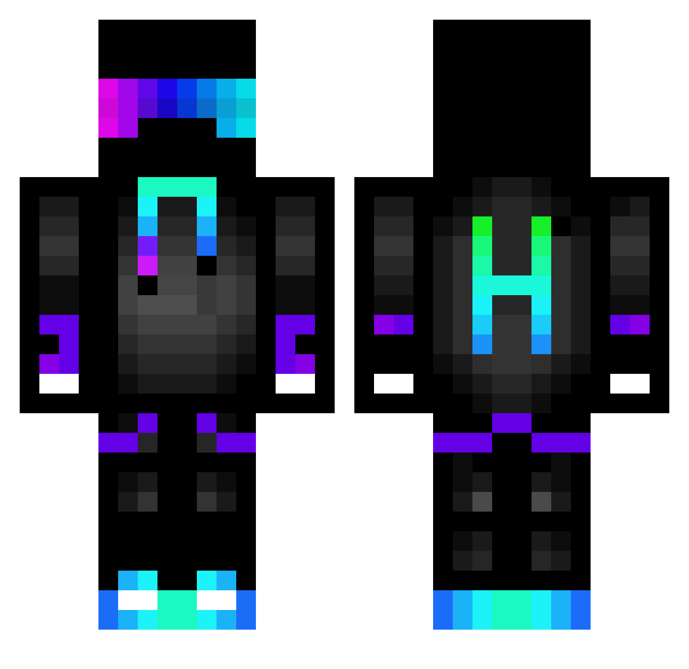 Epochal Minecraft skin, front and back view