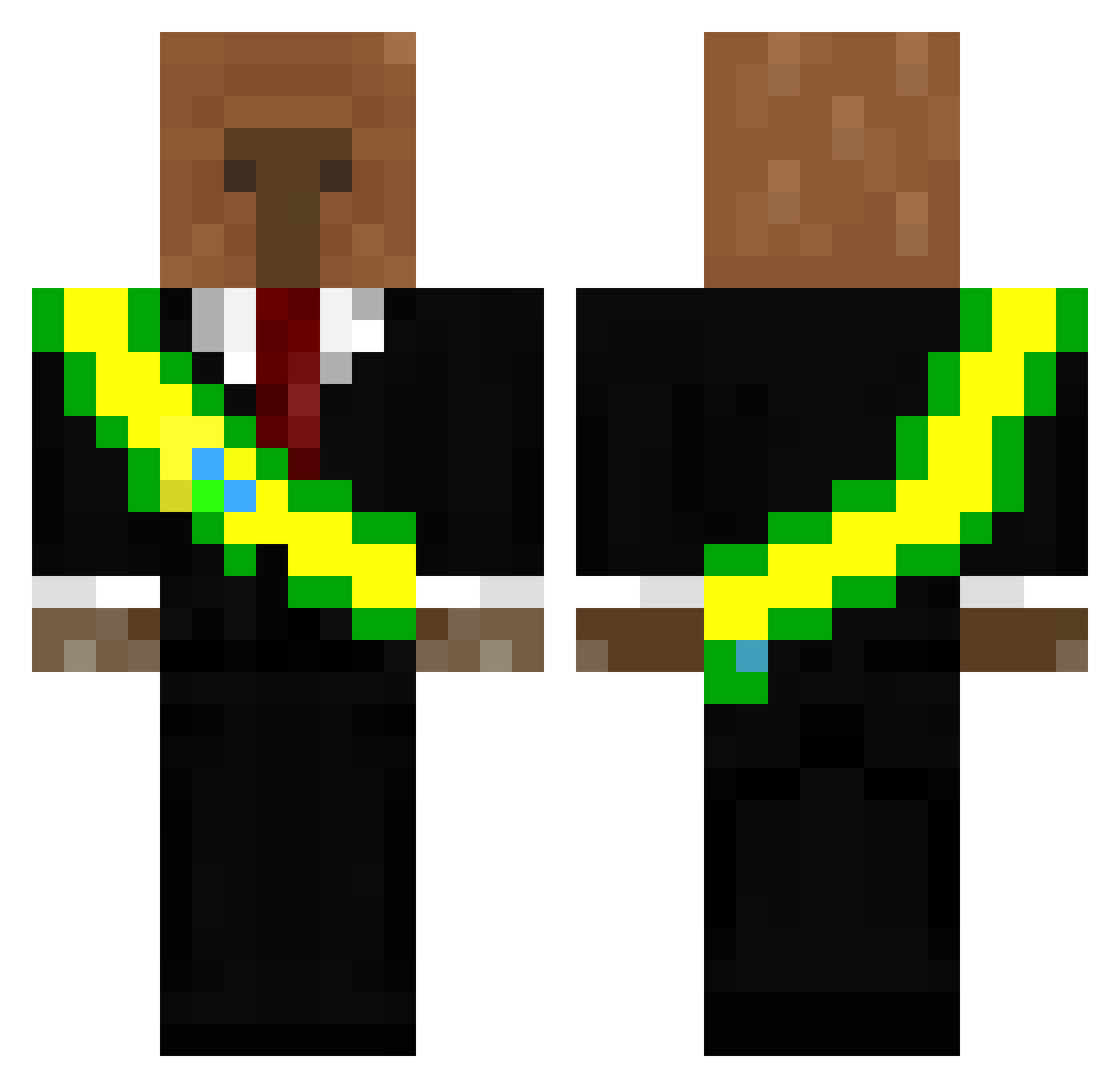 Sopito Minecraft skin, front and back view