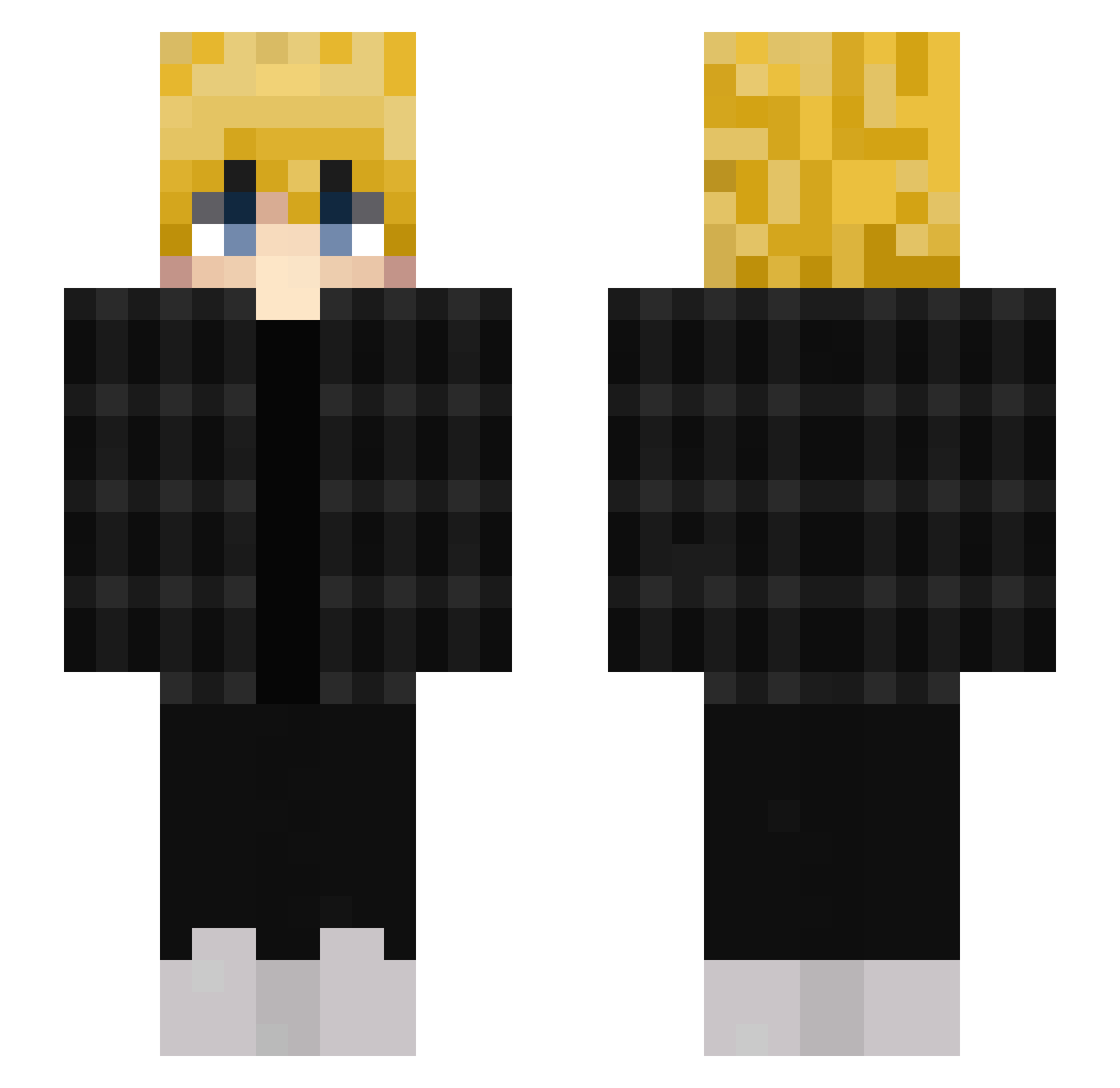 whaih Minecraft skin, front and back view