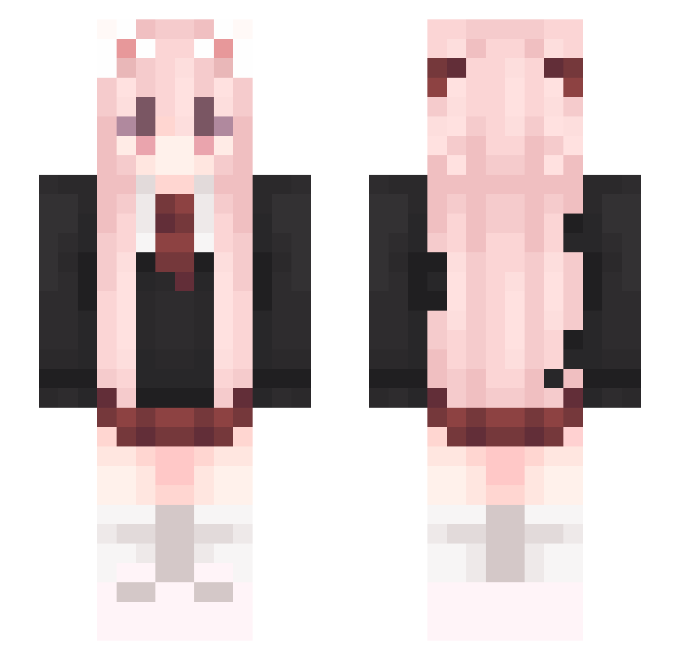 Shik1Nat5ume Minecraft skin, front and back view