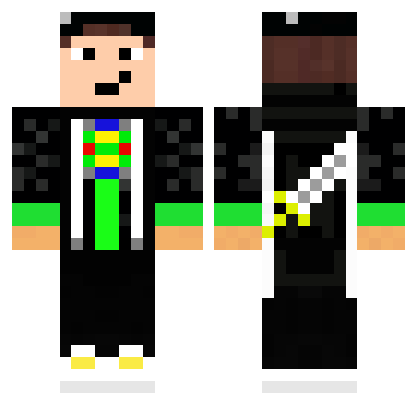 UzunGamel Minecraft skin, front and back view