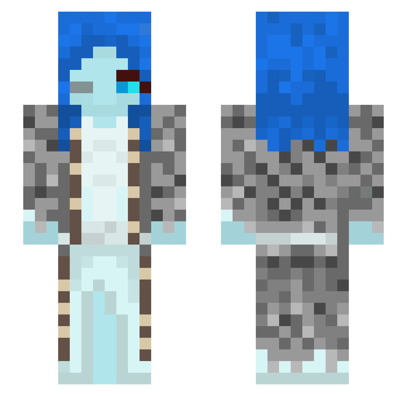 TEASIPR Minecraft skin, front and back view