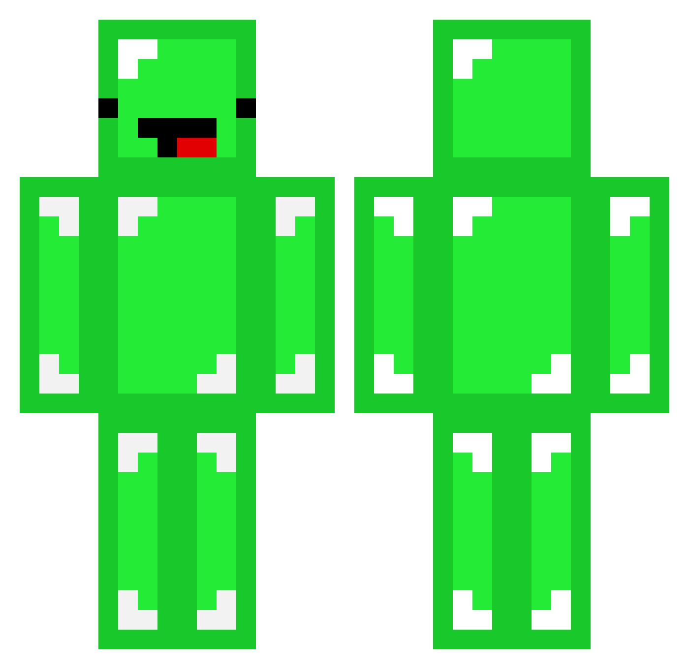 FortniteGamer557 Minecraft skin, front and back view