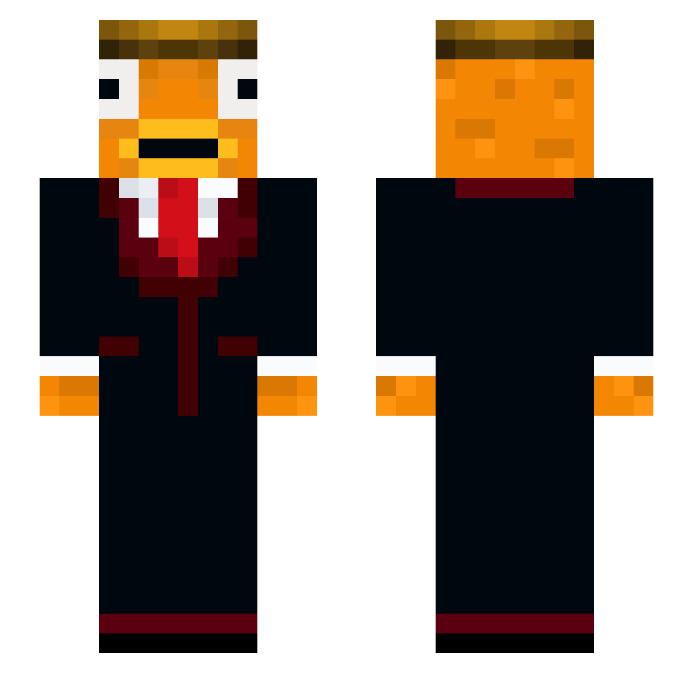 ainslie Minecraft skin, front and back view