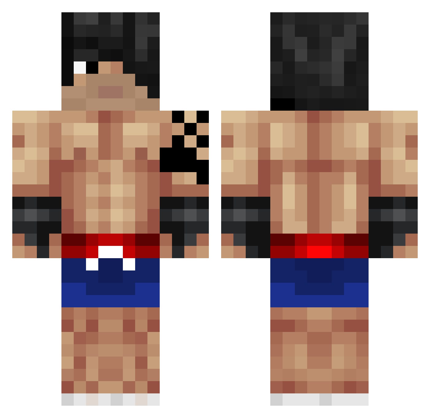 Corly Minecraft skin, front and back view