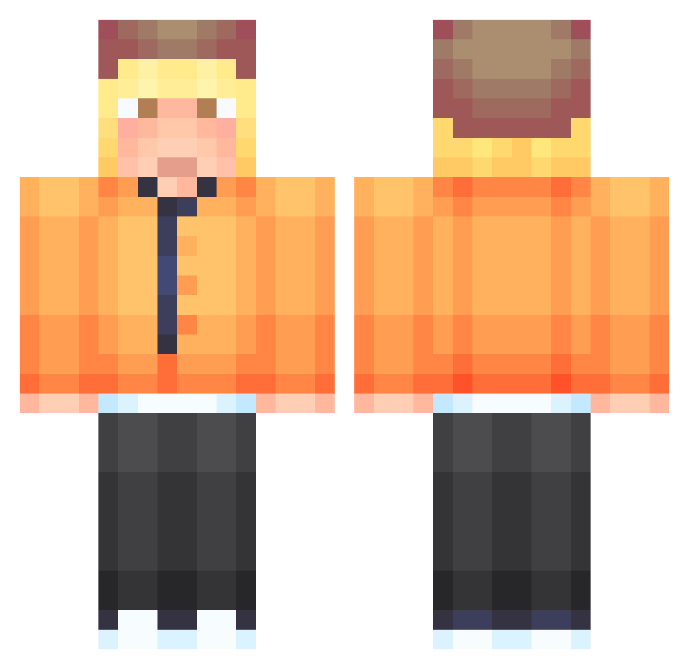 AntEauNain Minecraft skin, front and back view