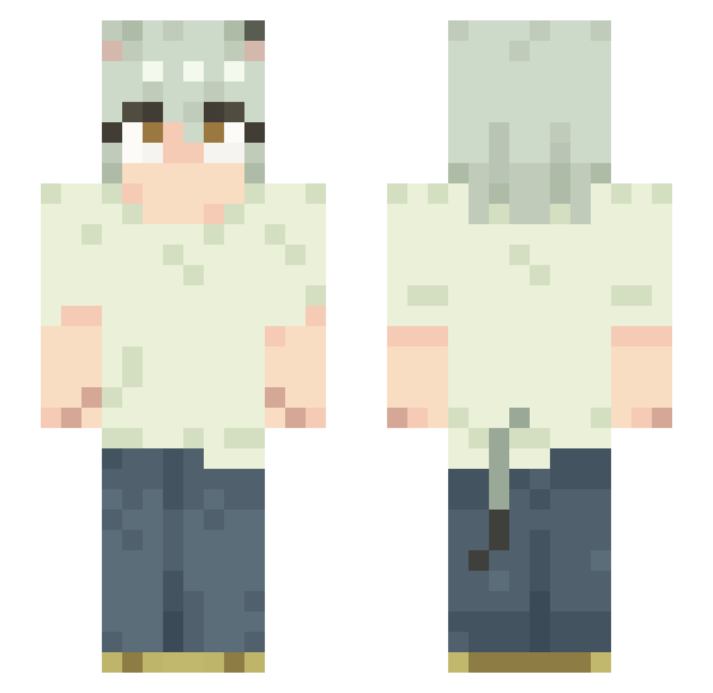 thebirdthatIhate Minecraft skin, front and back view