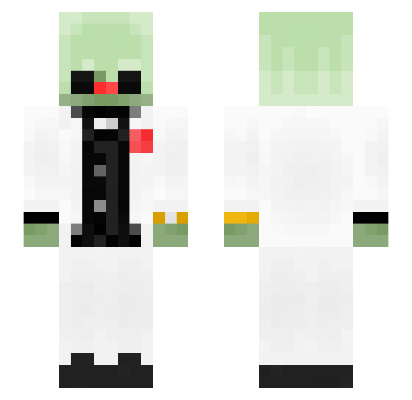 Wroxel Minecraft skin, front and back view