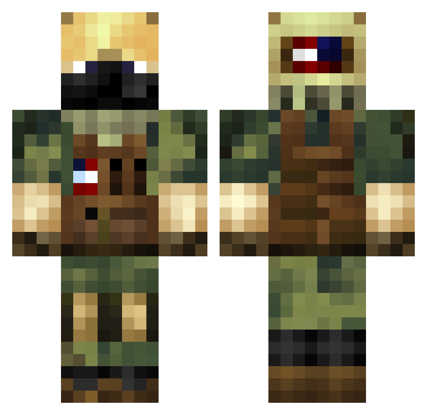 AstroBari Minecraft skin, front and back view