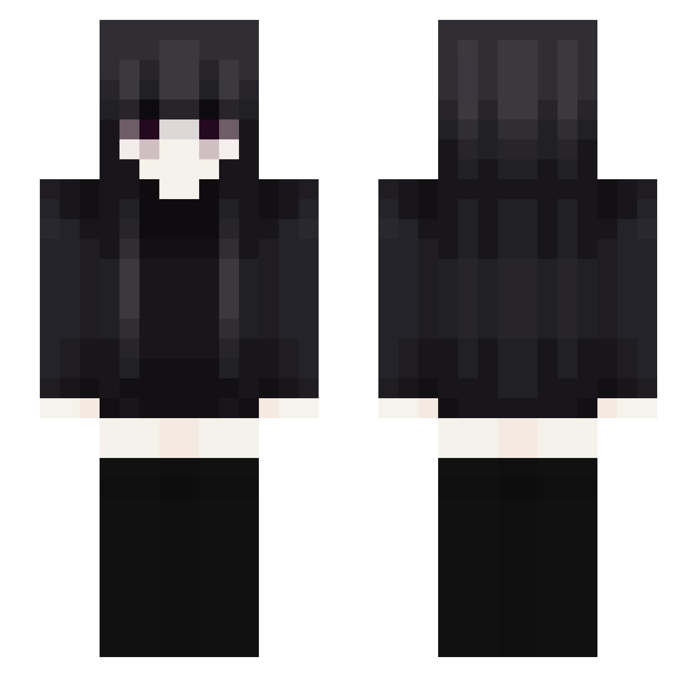 vlogkiki Minecraft skin, front and back view