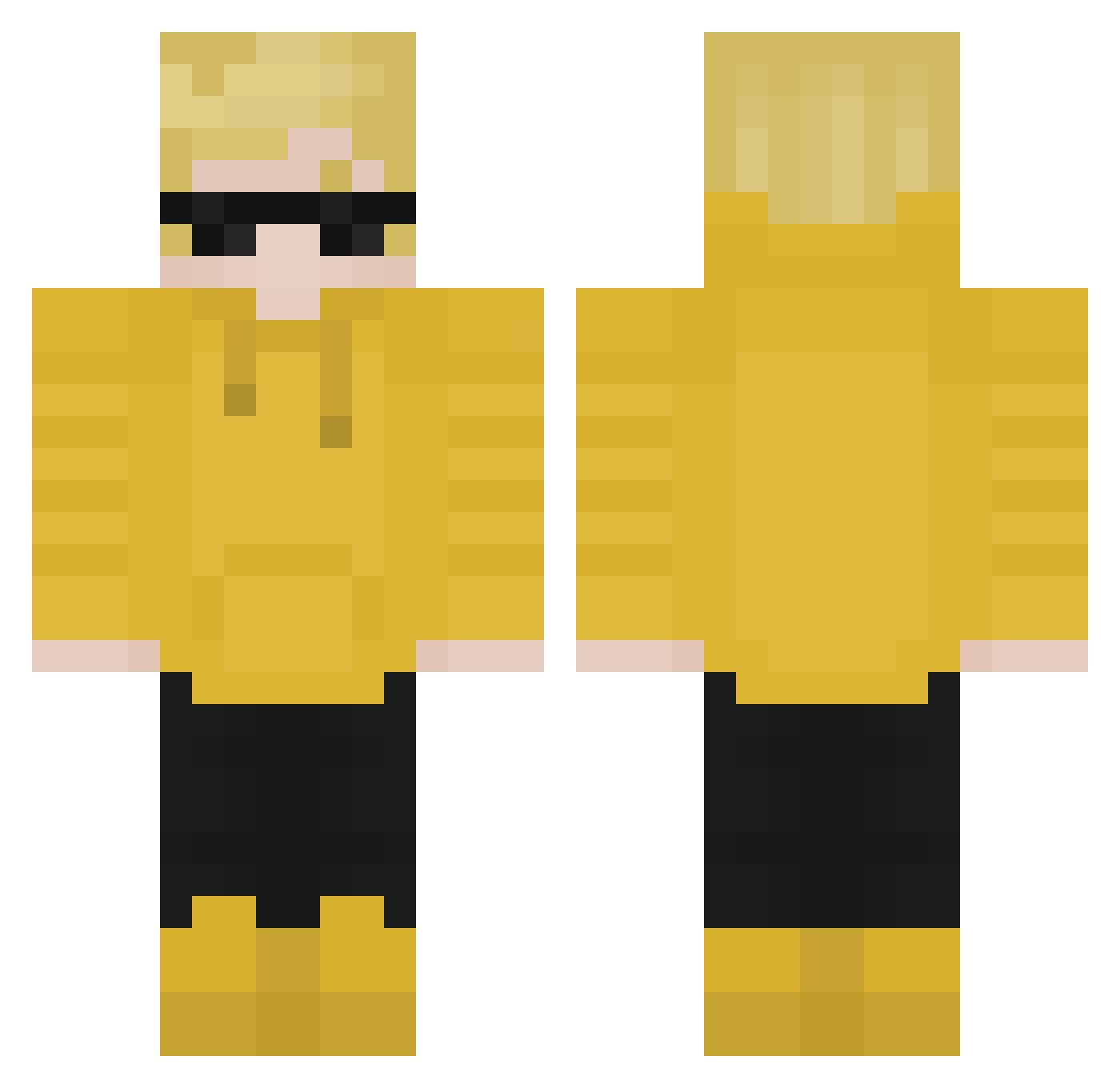NoiGHG Minecraft skin, front and back view