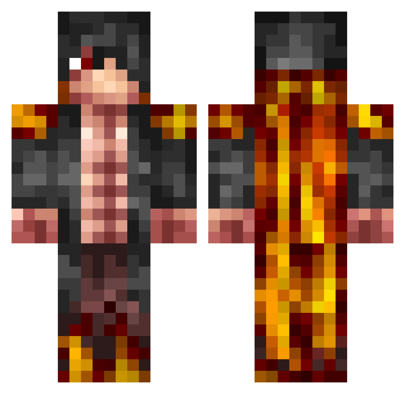 Zelero2 Minecraft skin, front and back view