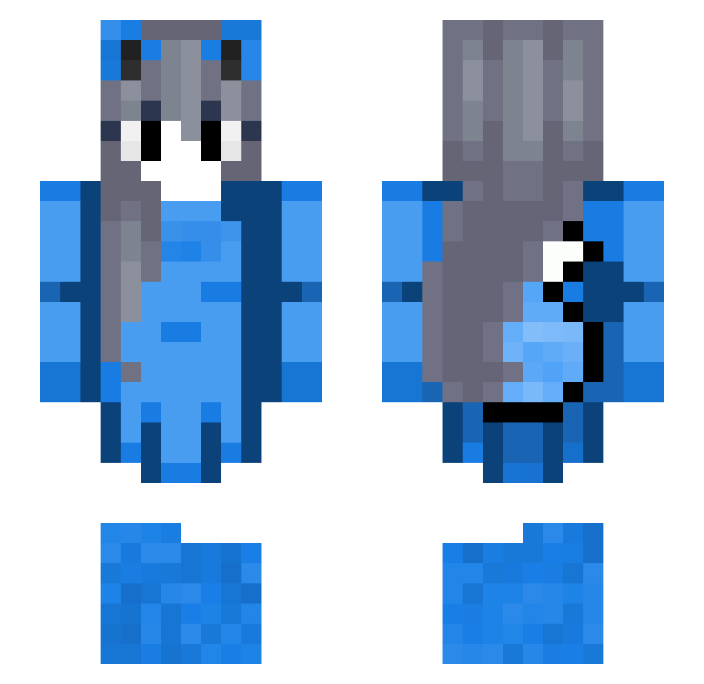 Deepfriedkaraoke Minecraft skin, front and back view