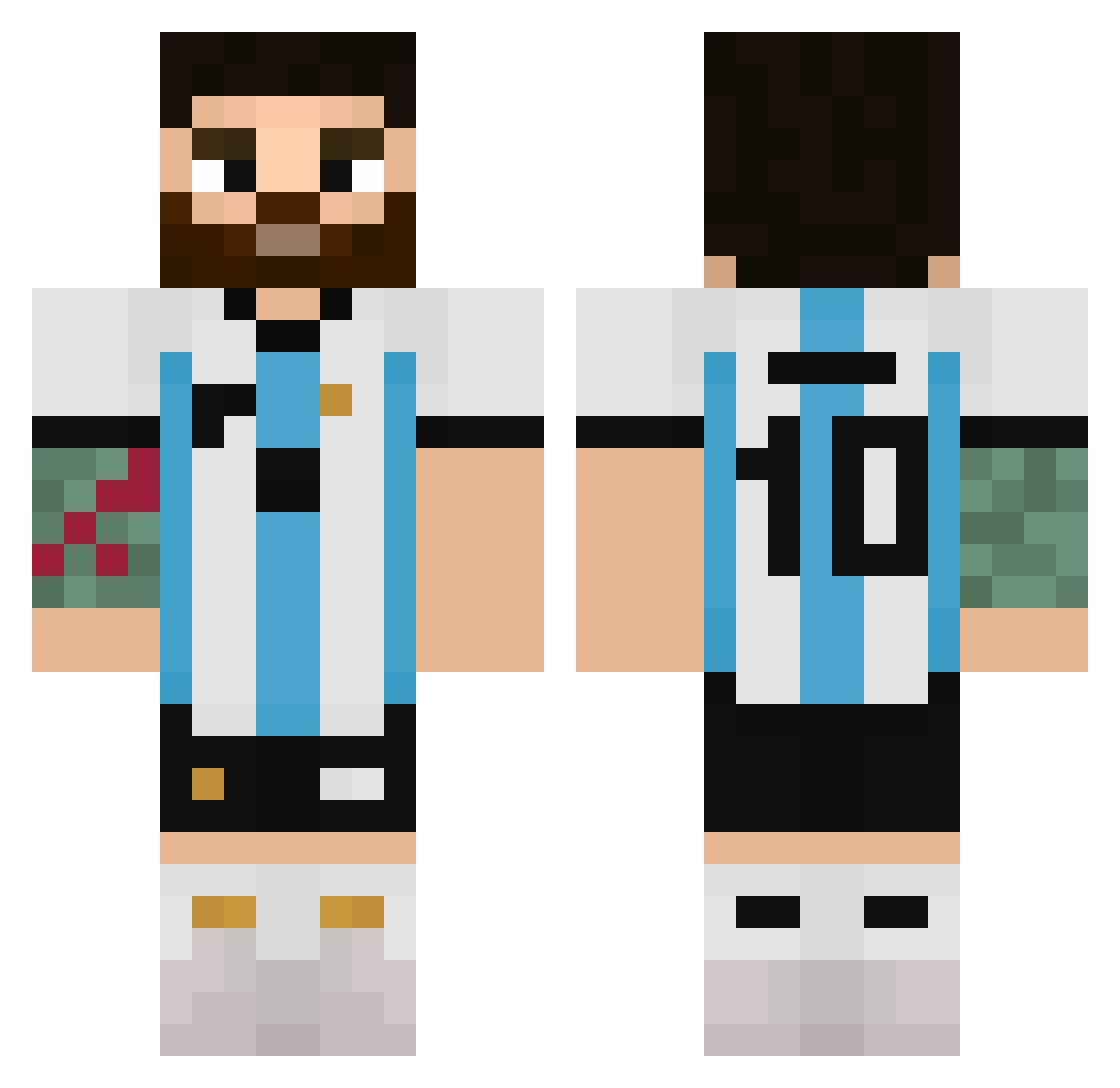 NLEoleek Minecraft skin, front and back view