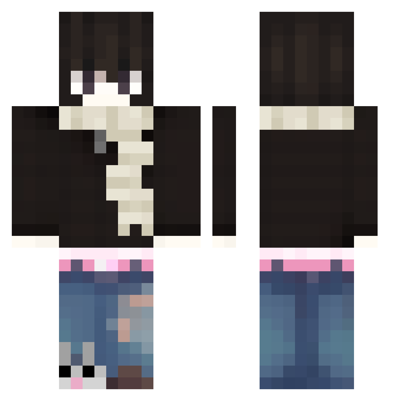 wutevr_ Minecraft skin, front and back view