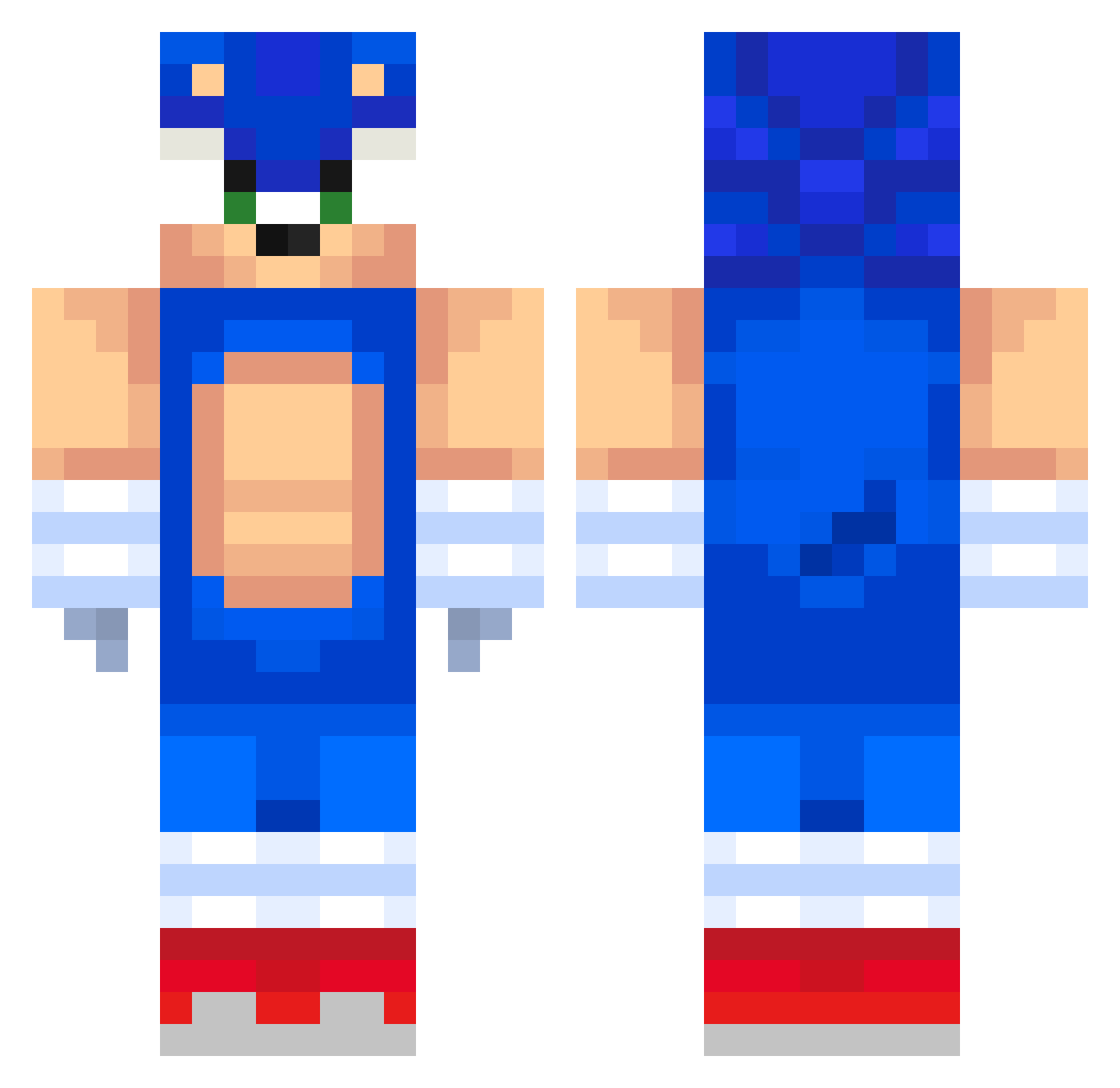 Minosix Minecraft skin, front and back view