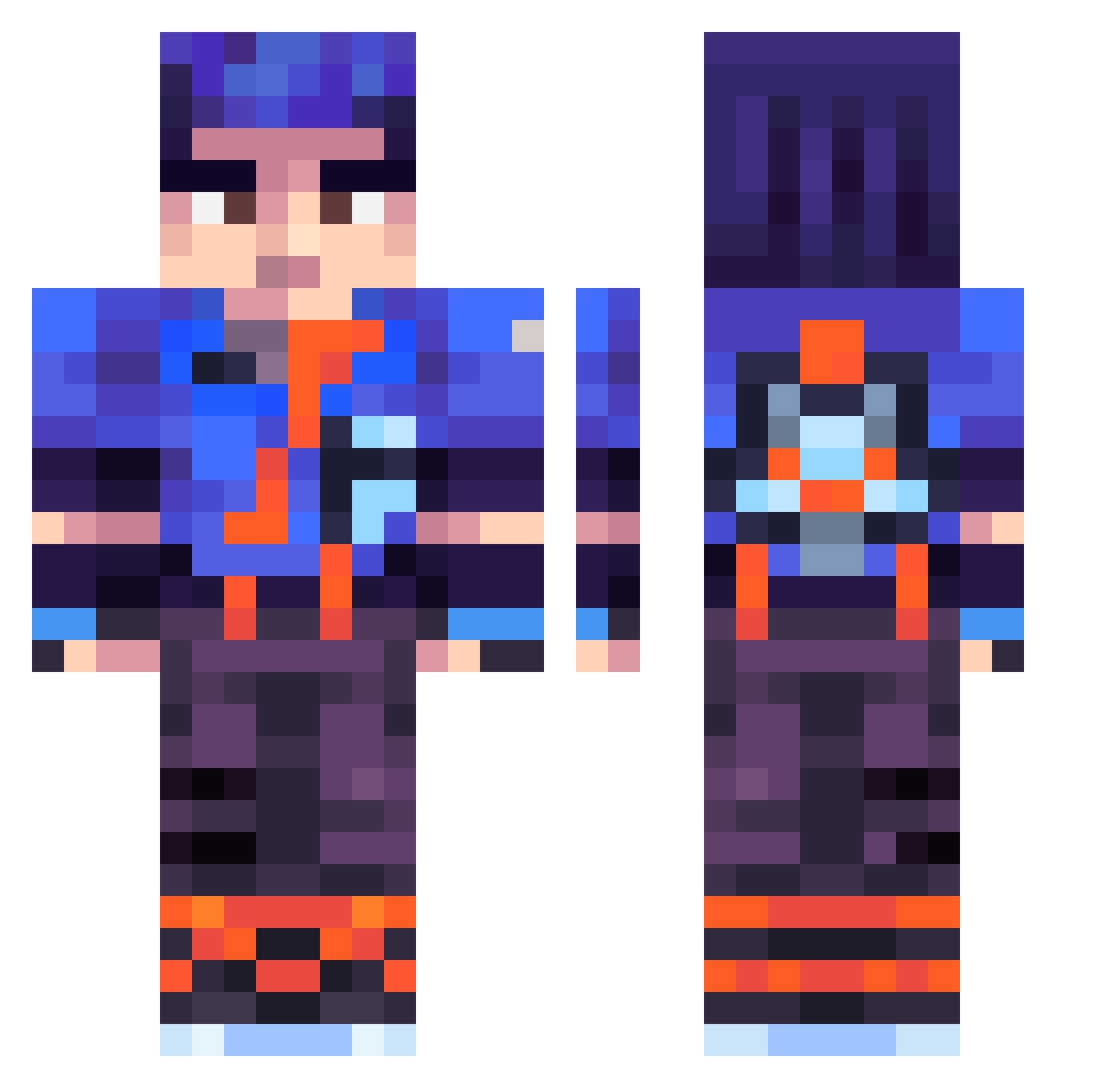 SASAMI107 Minecraft skin, front and back view