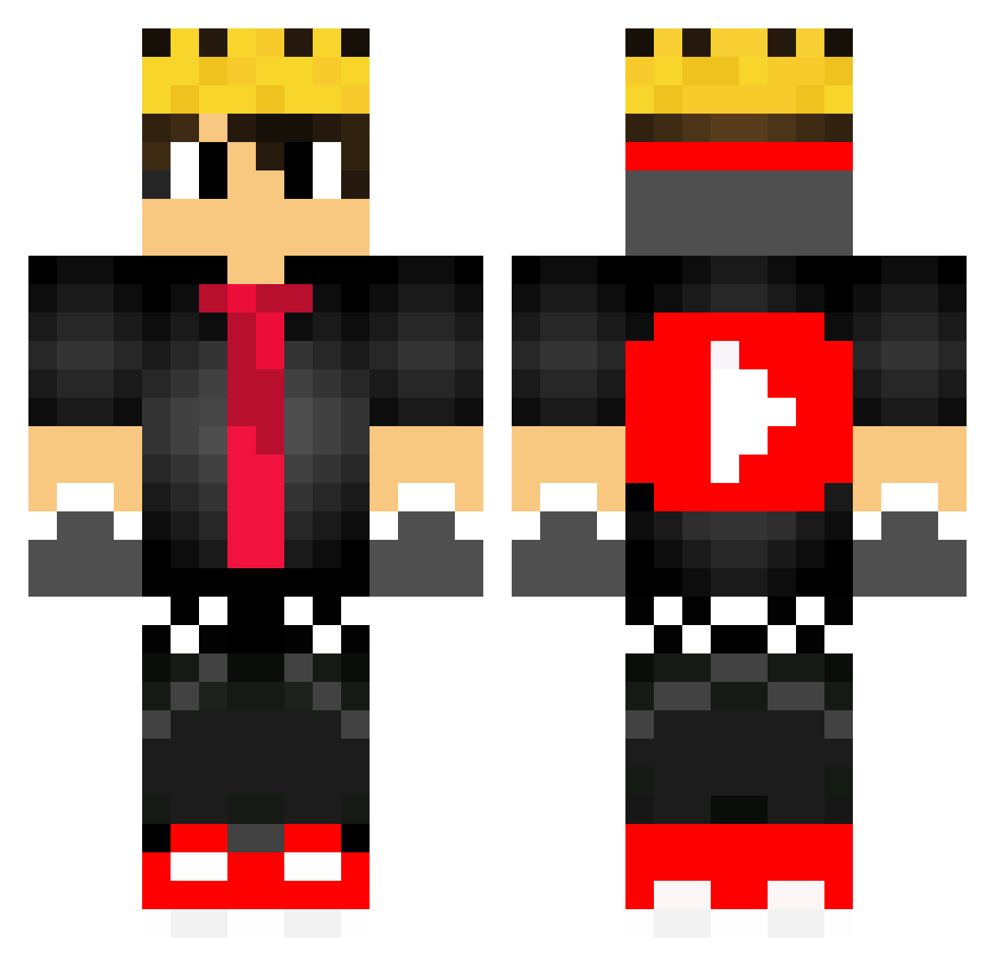 saikyosha Minecraft skin, front and back view