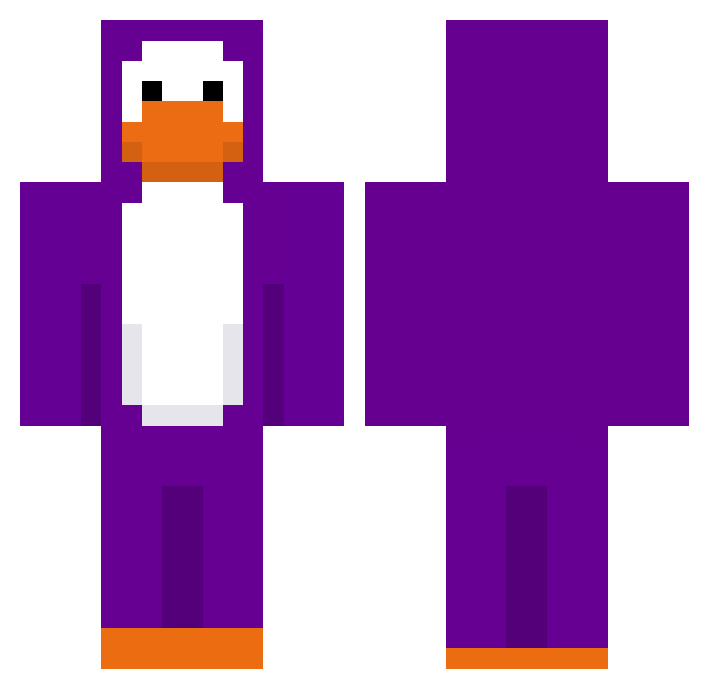 pigenfat Minecraft skin, front and back view