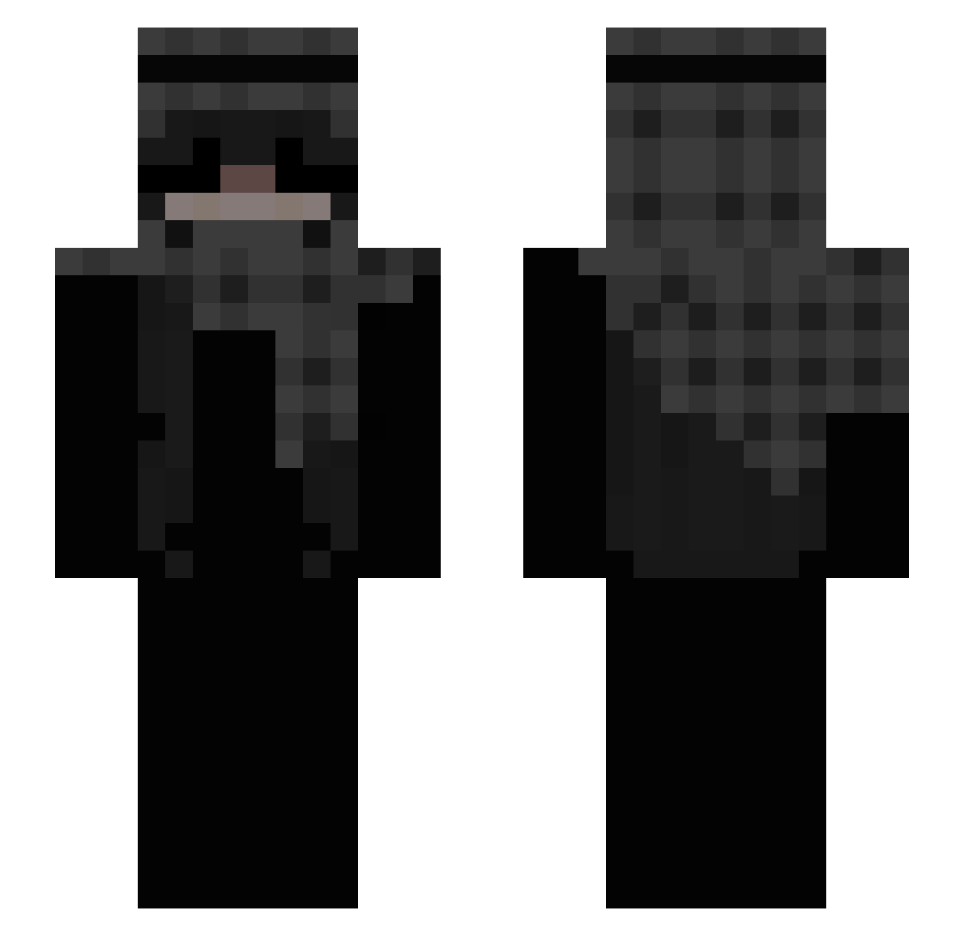 zFuego Minecraft skin, front and back view