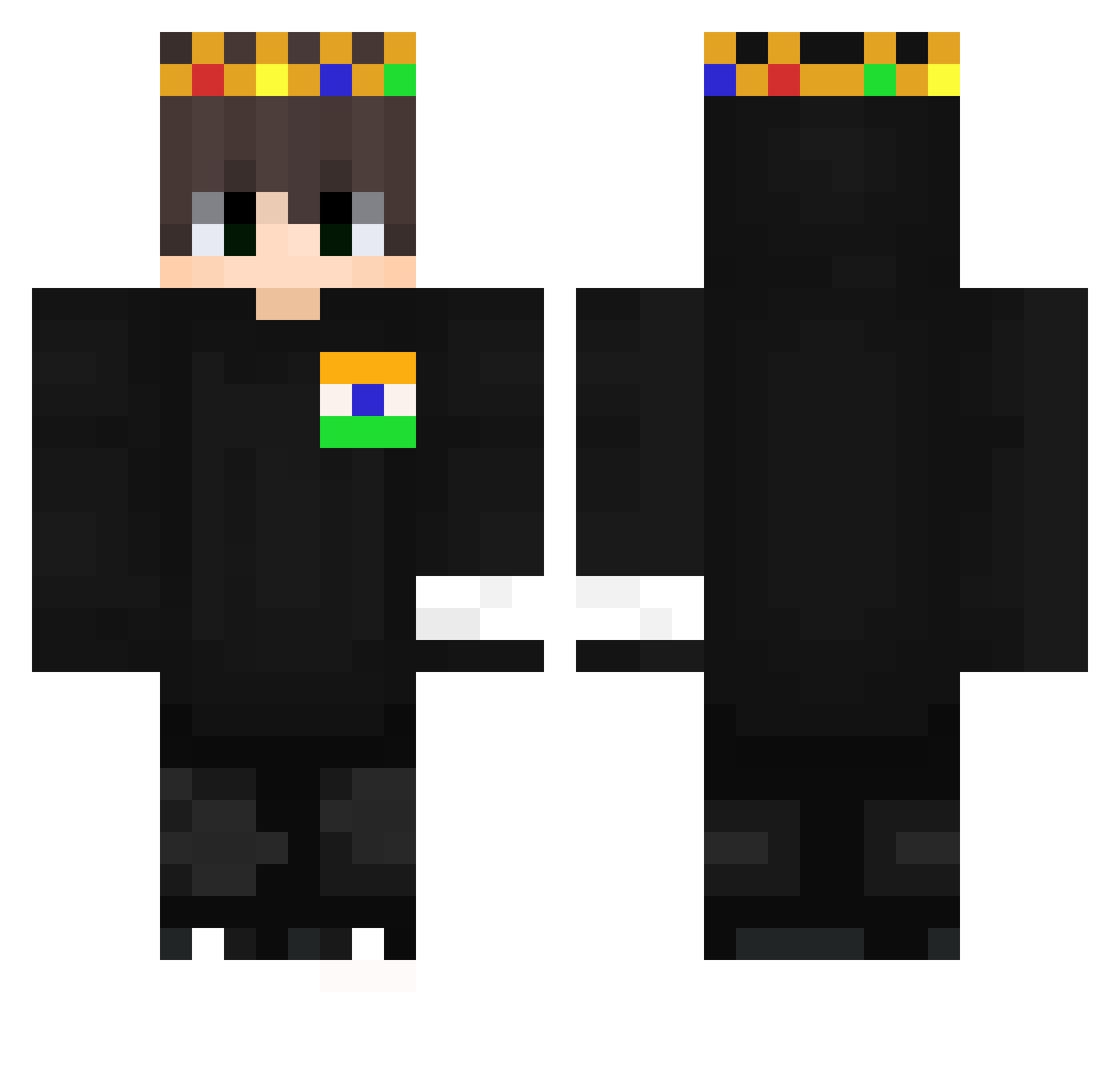 SahilGamerzYT22 Minecraft skin, front and back view