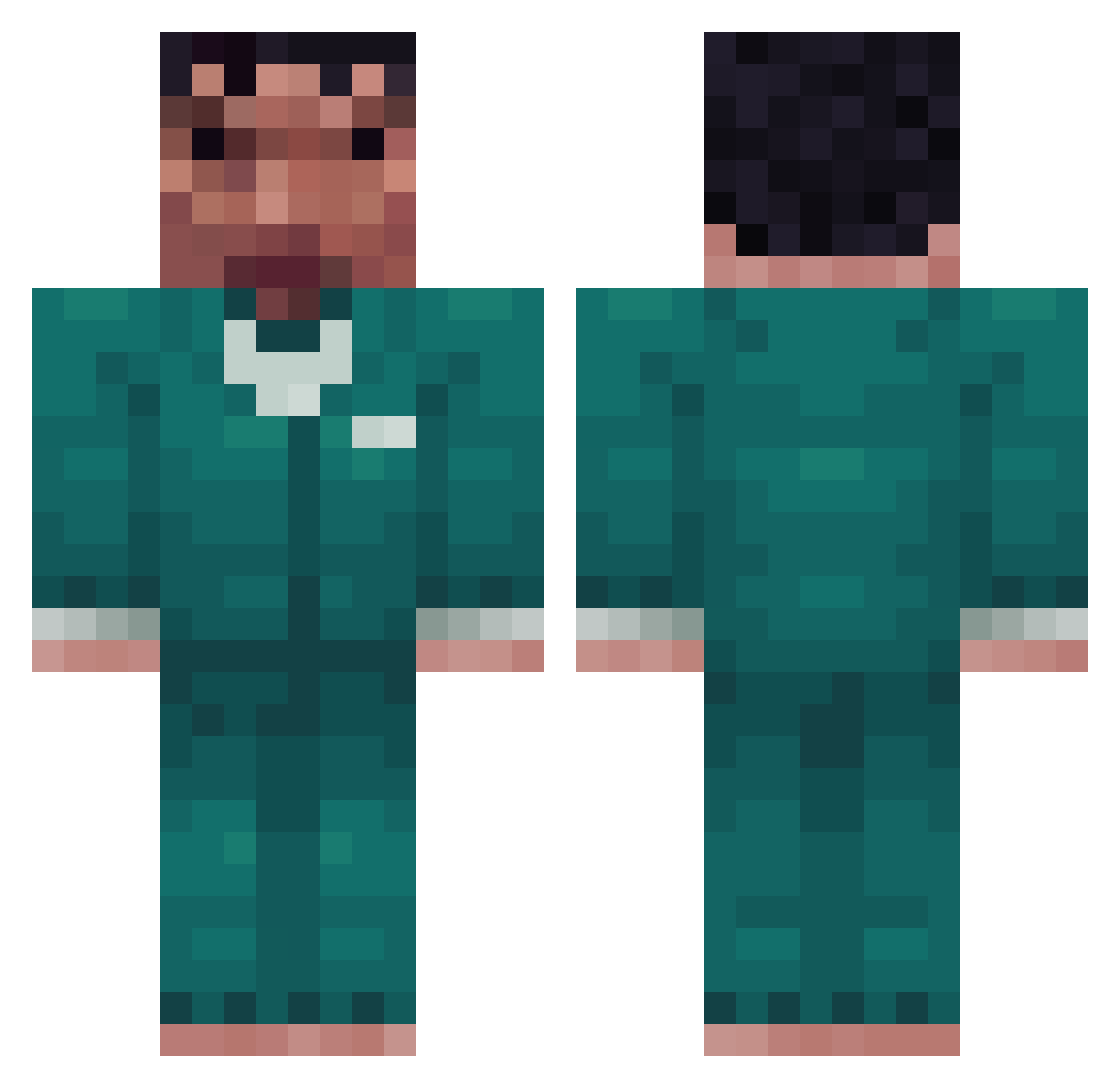 DukeIsTable Minecraft skin, front and back view