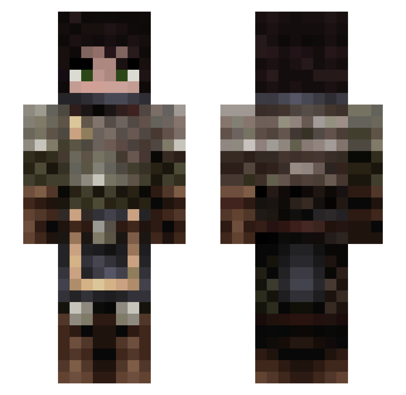 Wesealio Minecraft skin, front and back view