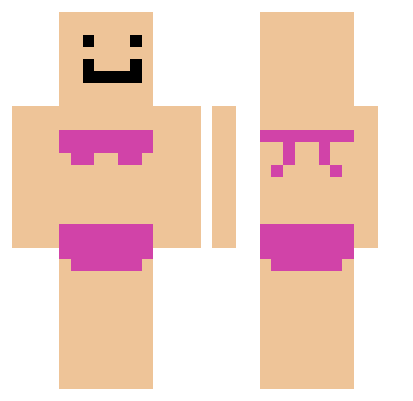 Mugzyss Minecraft skin, front and back view
