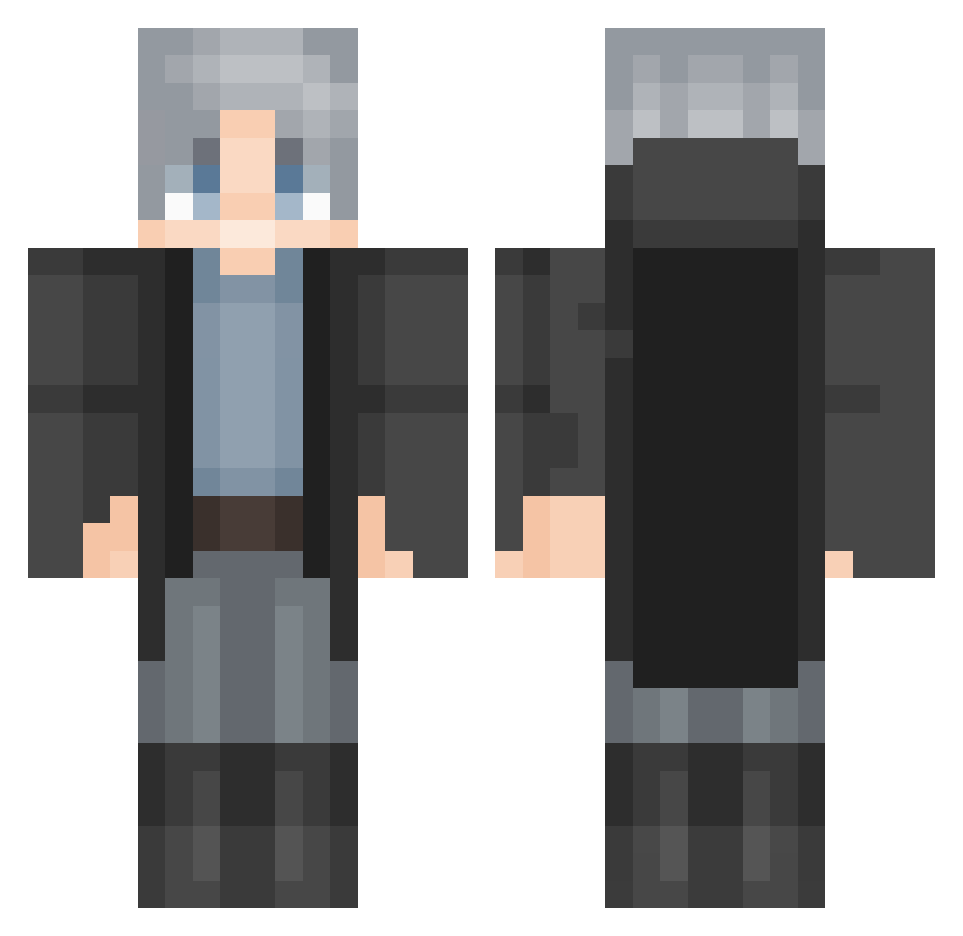 jakeandrobdoesmc Minecraft skin, front and back view