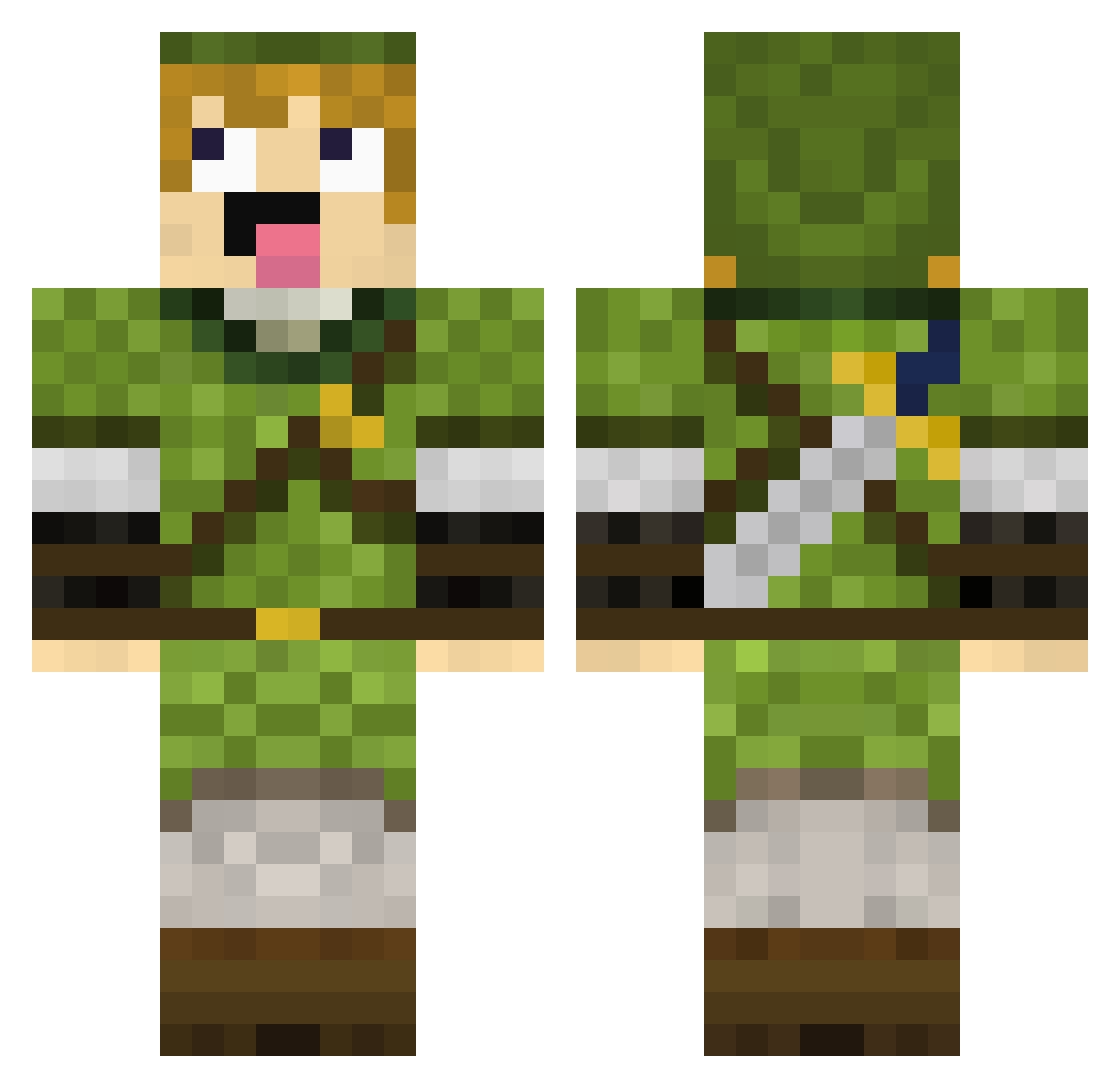 KawaiiGaming666 Minecraft skin, front and back view