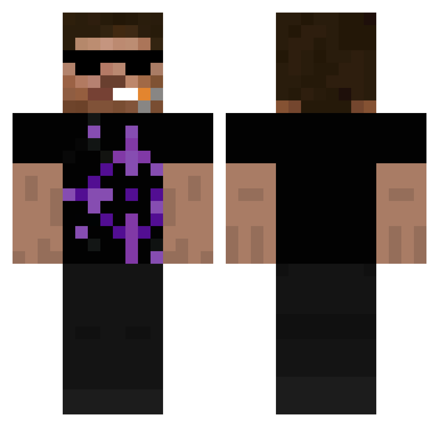eboyhunterXD Minecraft skin, front and back view