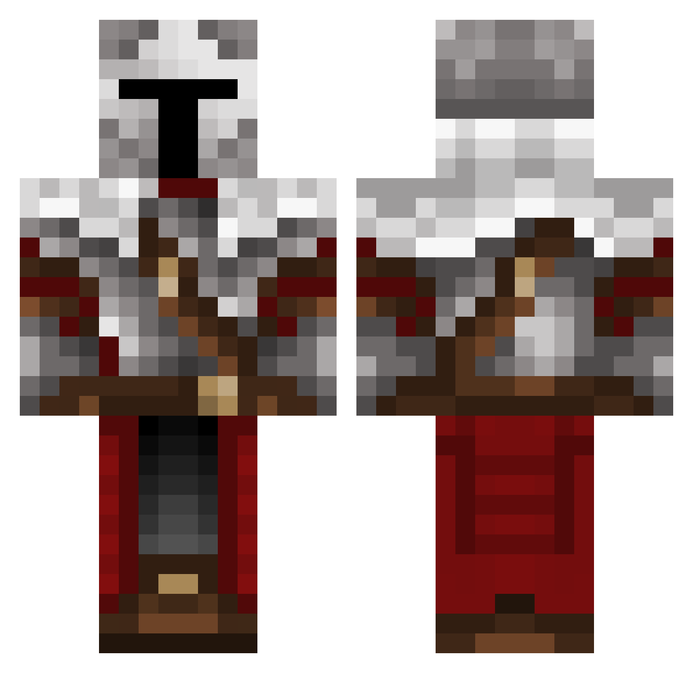 ZoiXD Minecraft skin, front and back view