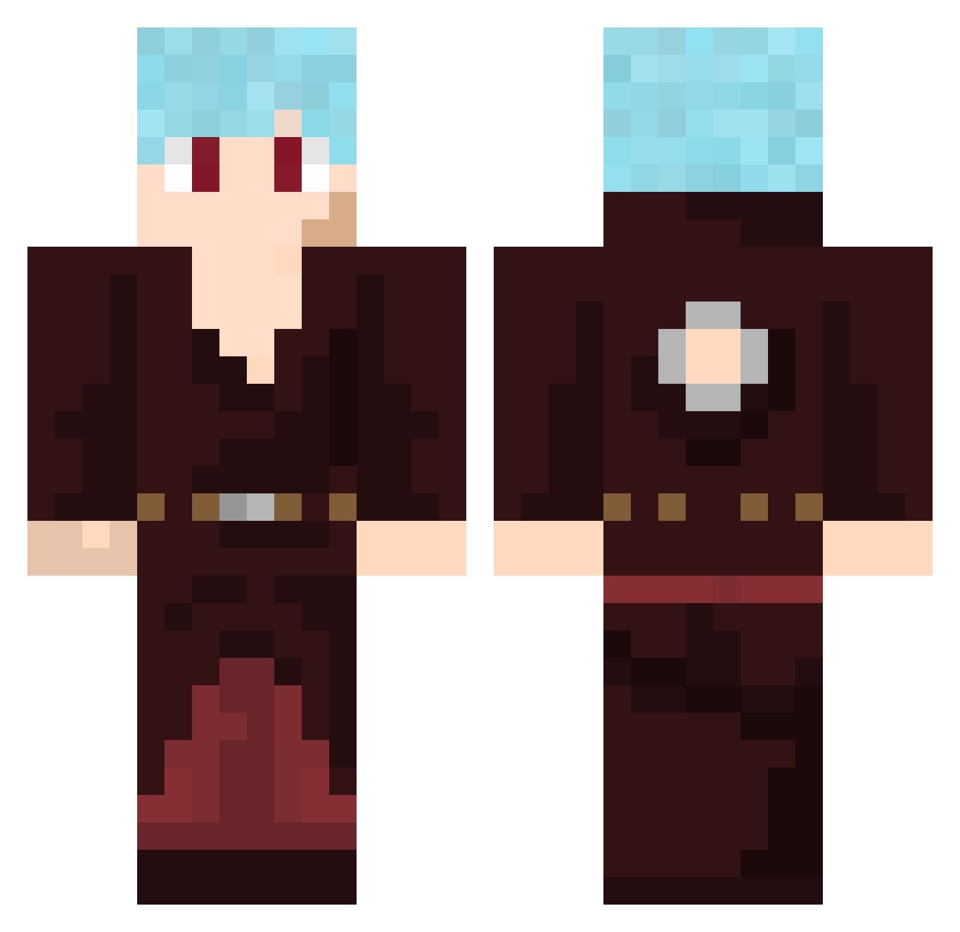 MVRGamer Minecraft skin, front and back view