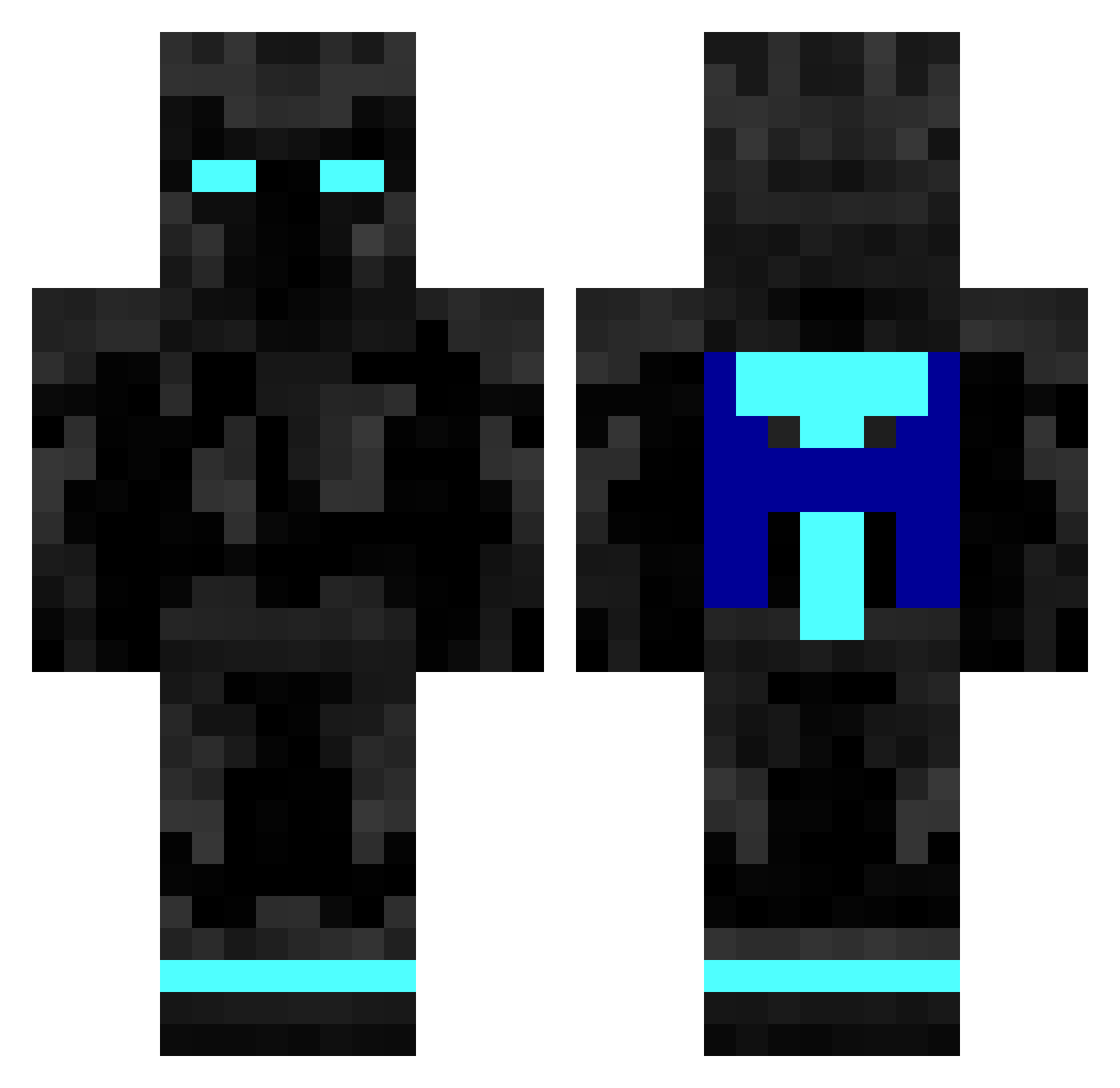zikiller Minecraft skin, front and back view