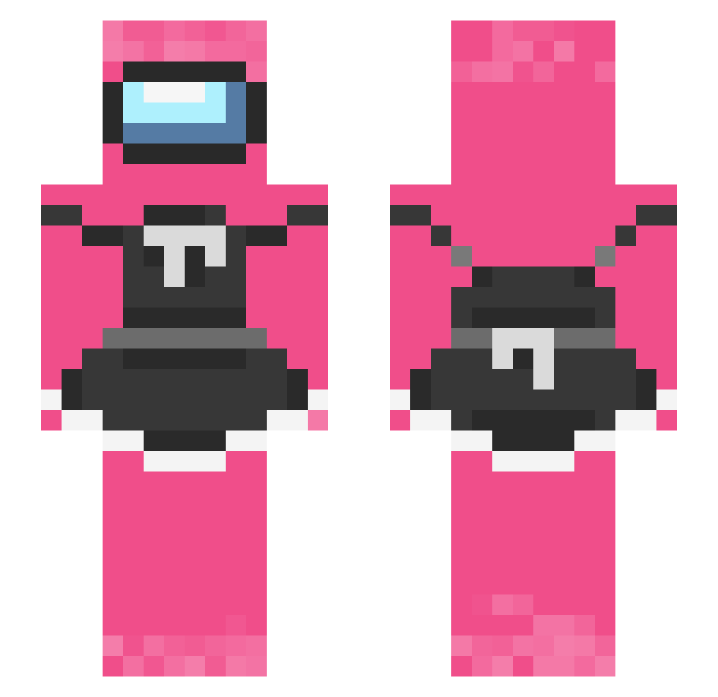 Redcat1090 Minecraft skin, front and back view